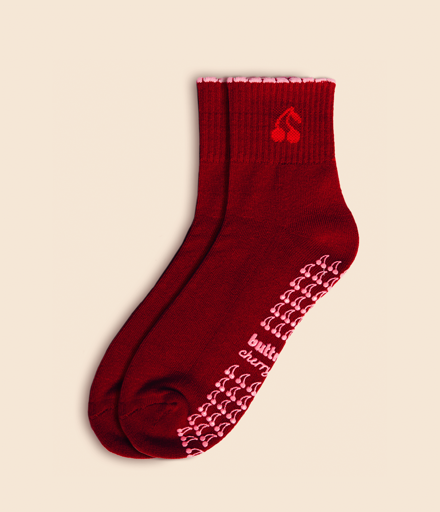 Cherry sock flat lay product image