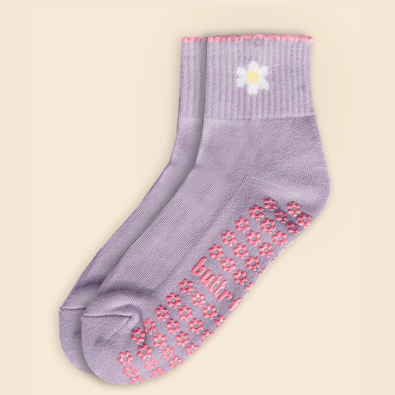 Lilac Daisy sock flat lay product image