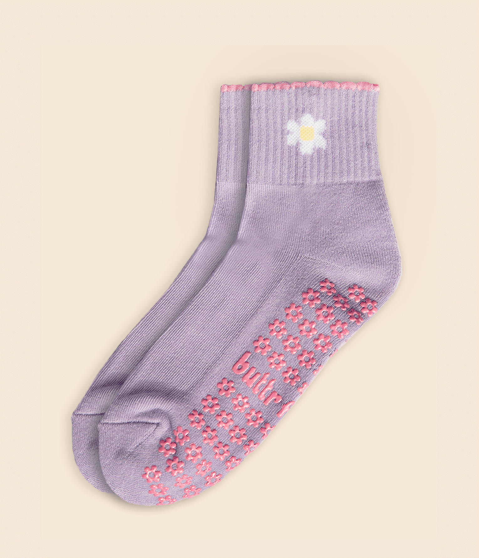 Lilac Daisy sock flat lay product image